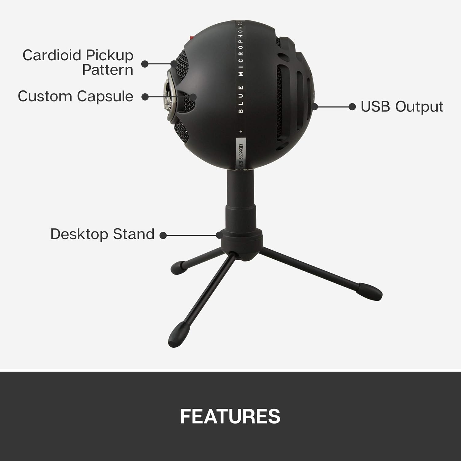 Logitech Blue Snowball iCE USB Microphone - Black - Good