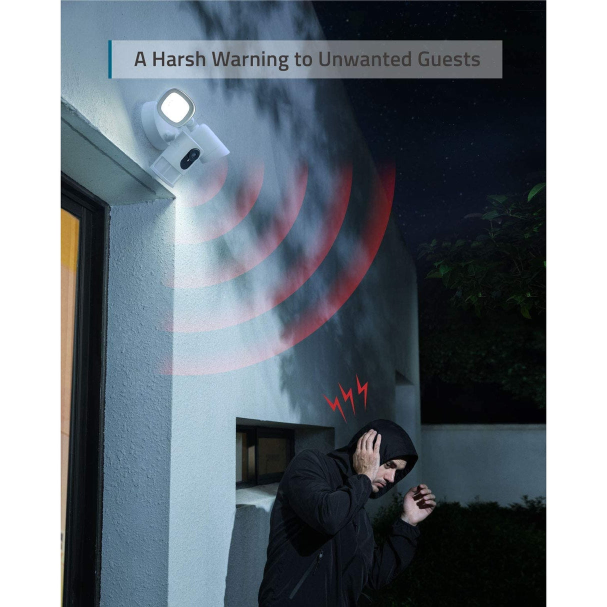 Eufy Security Floodlight Camera 1080p Non-stop Power - White