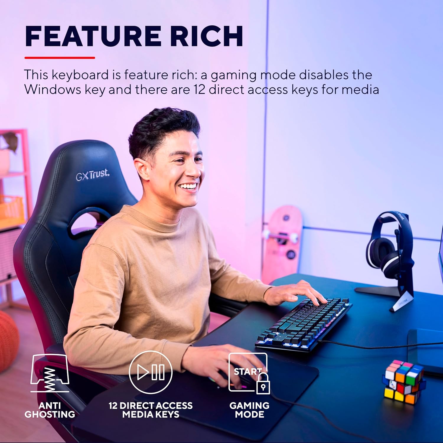 Trust GXT 833 Thado Gaming Keyboard - Pristine