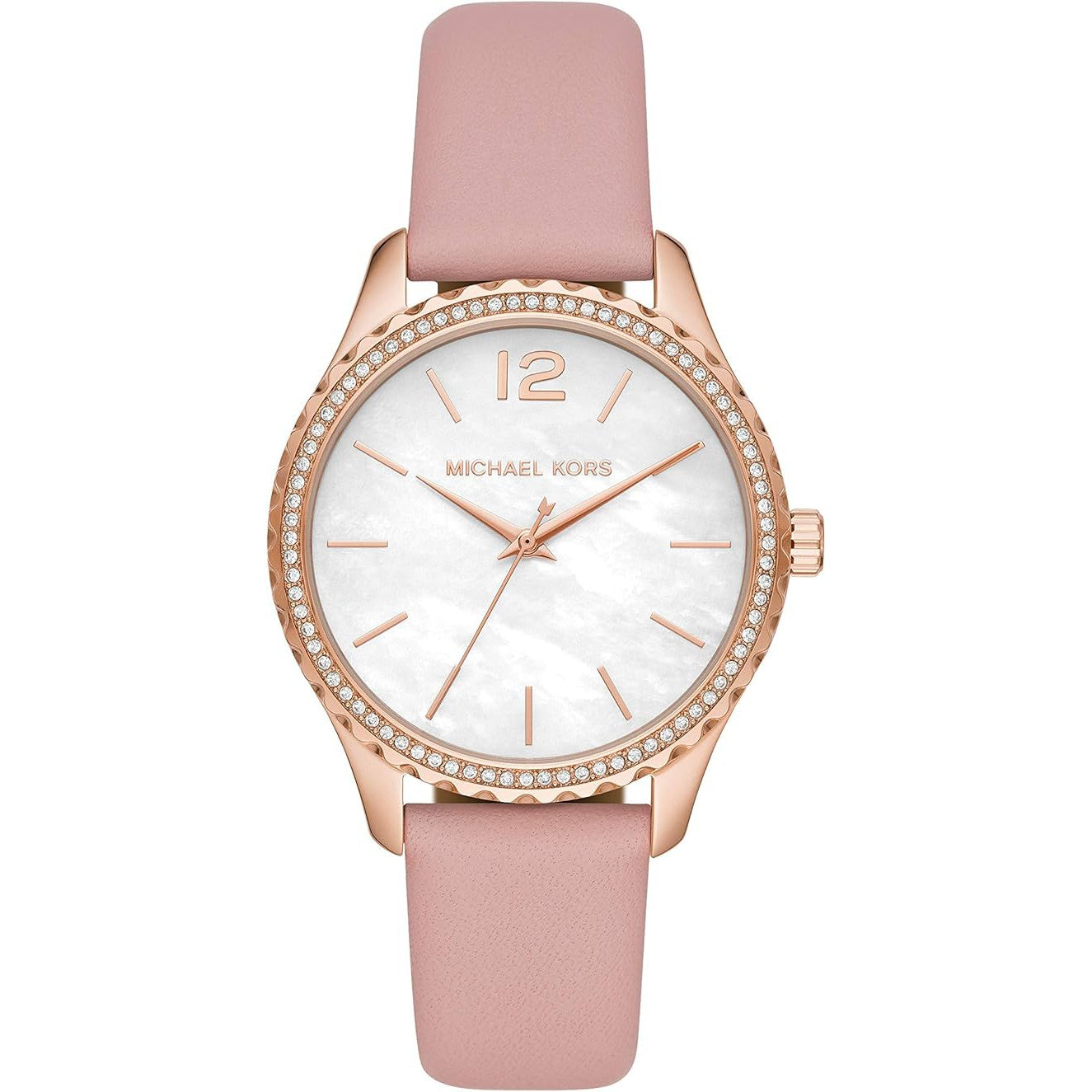 Michael Kors MK2909 Ladies Layton Stainless Steel Quartz Watch with Pink Leather Strap