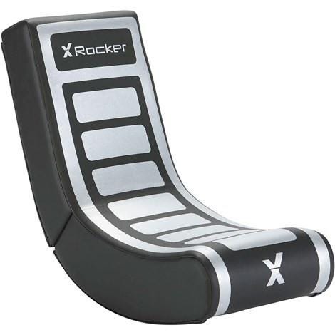 X Rocker Video Rocker Gaming Chair - Black & Silver - New
