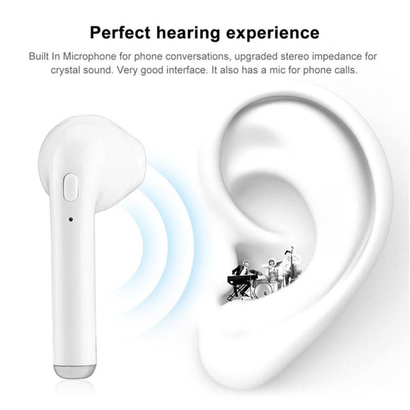 I7s TWS Mini Wireless Bluetooth 5.0 Earphones In-Ear Stereo Earbuds - White