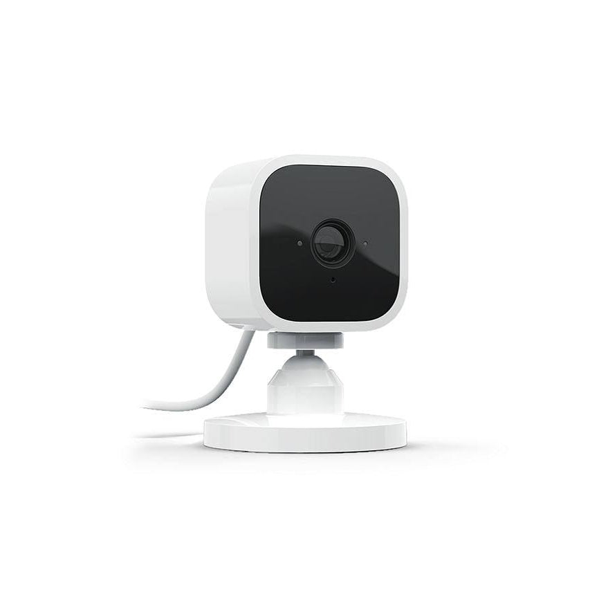Blink Mini Compact Indoor Plug-in 1080p HD Smart Security Camera, White