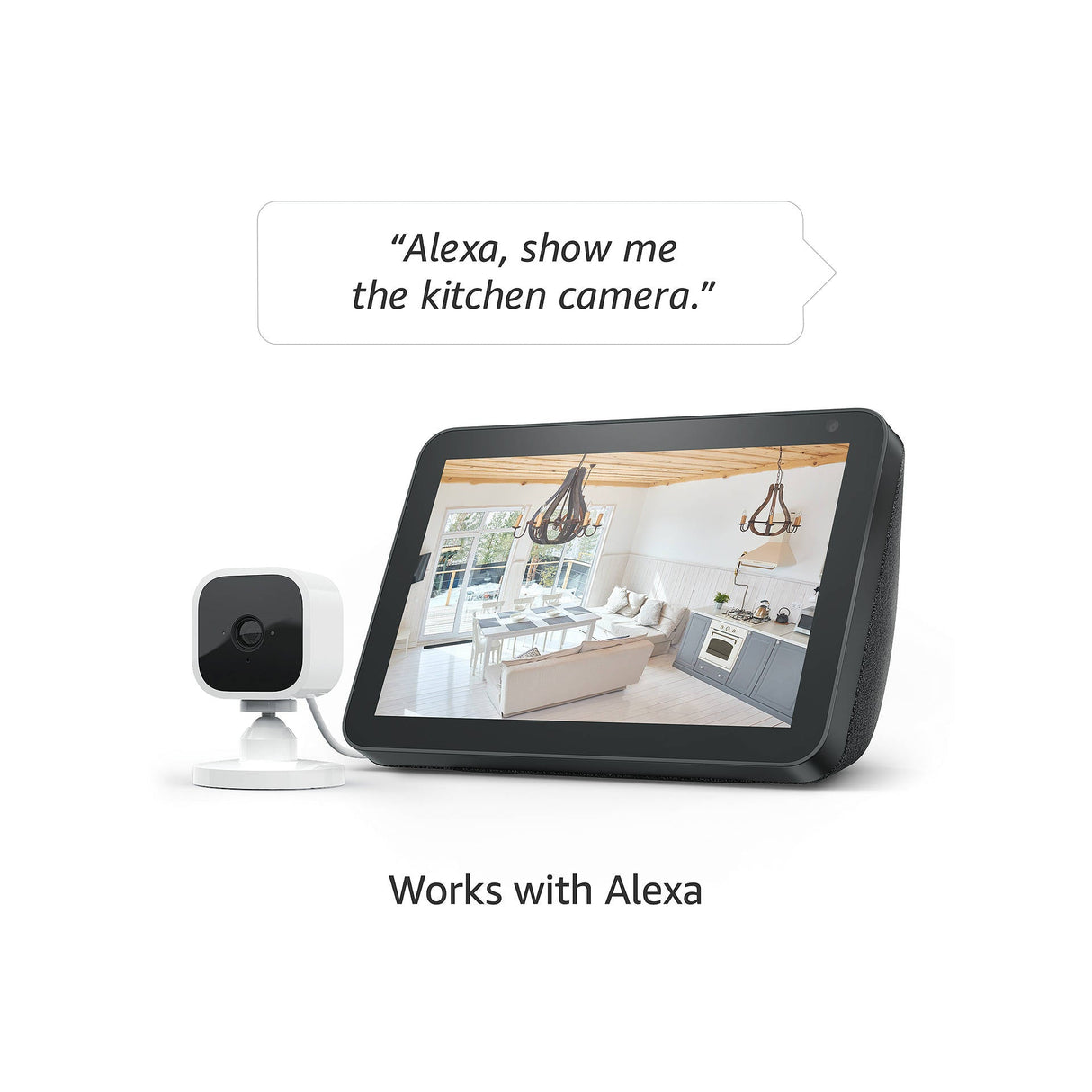 Blink Mini Compact Indoor Plug-in 1080p HD Smart Security Camera, White