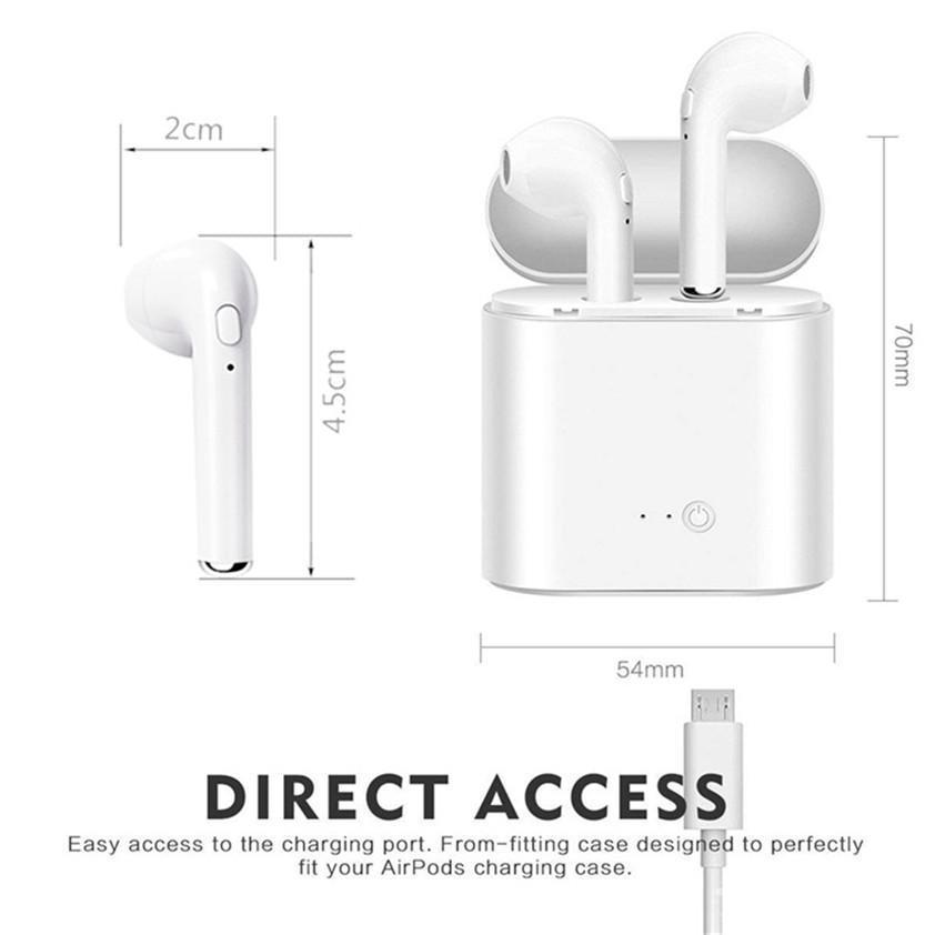 I7s TWS Mini Wireless Bluetooth 5.0 Earphones In-Ear Stereo Earbuds - White