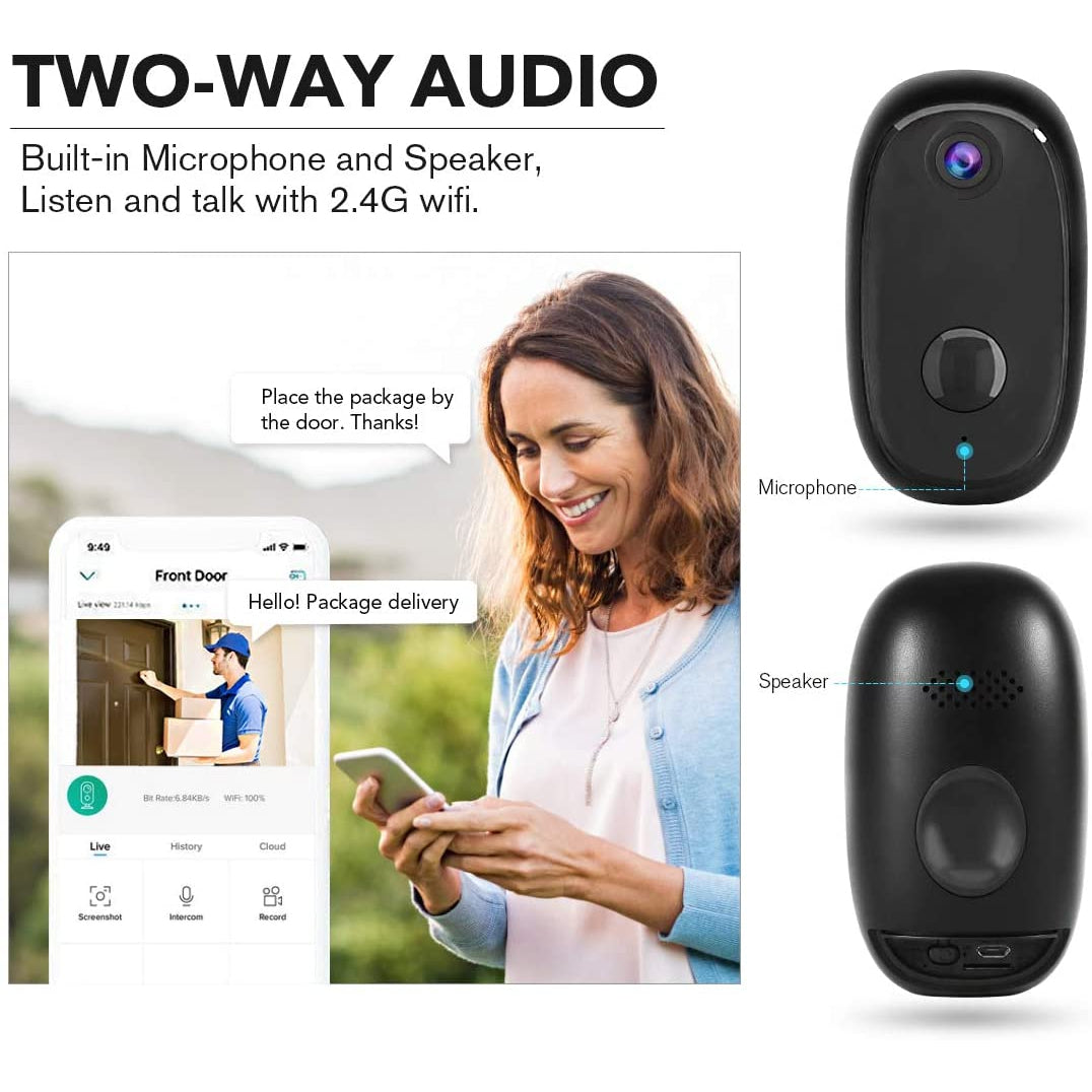 Zeetopin Battery Security Camera - Black