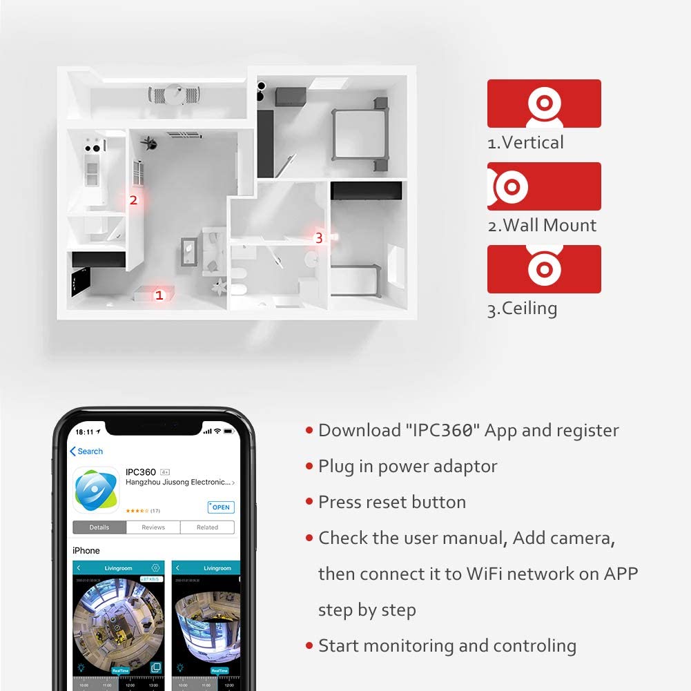 Victure PC540 1080P FHD WiFi IP Camera Indoor Wireless Security Camera