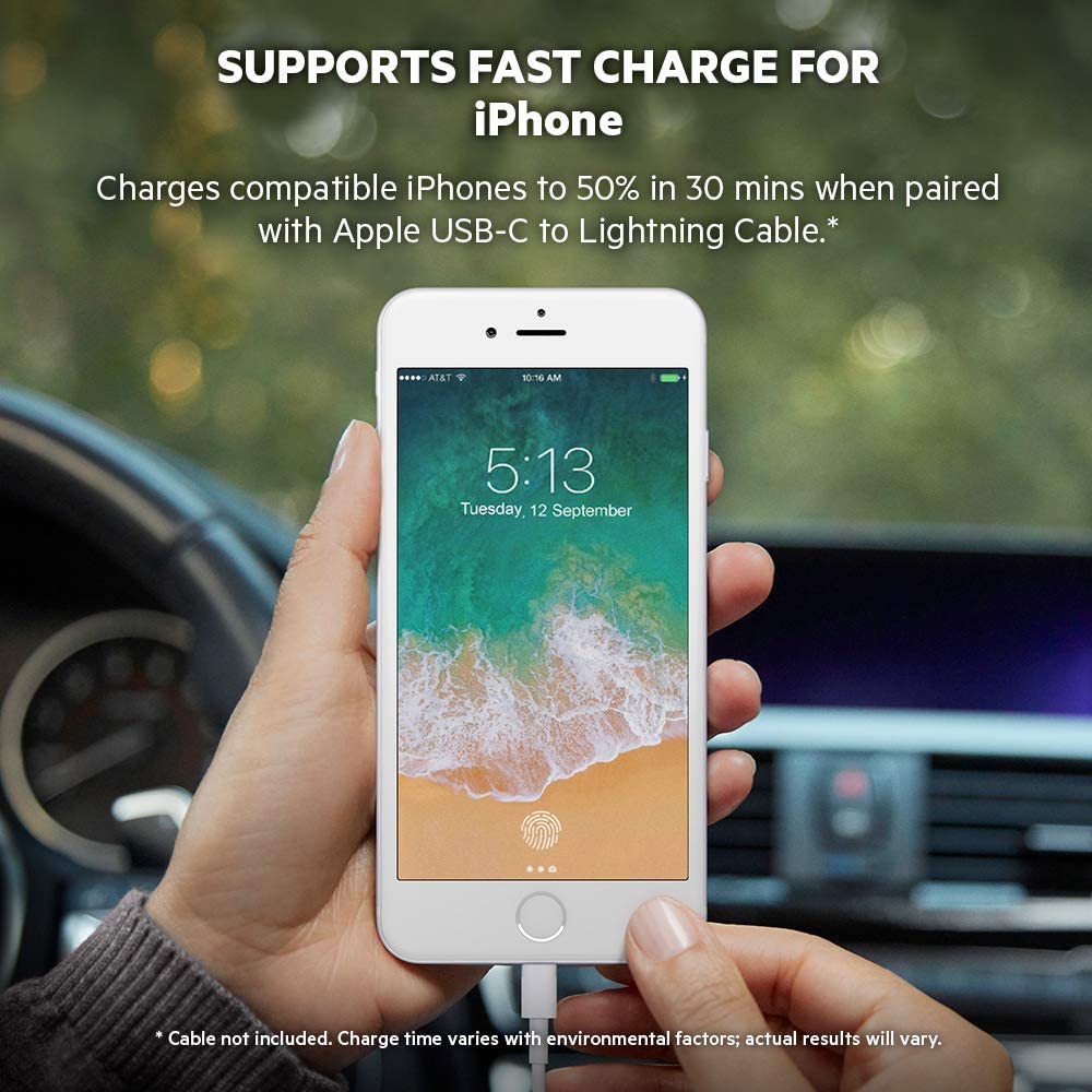 Belkin Boost Charge USB-C Car Charger, 27W, Fast Charge - Black