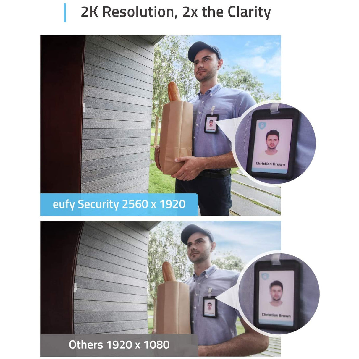 Eufy Security Wi-Fi Video Doorbell, 2K Resolution, Real-Time Response, Secure Local Storage, Free Wireless Chime, Wired