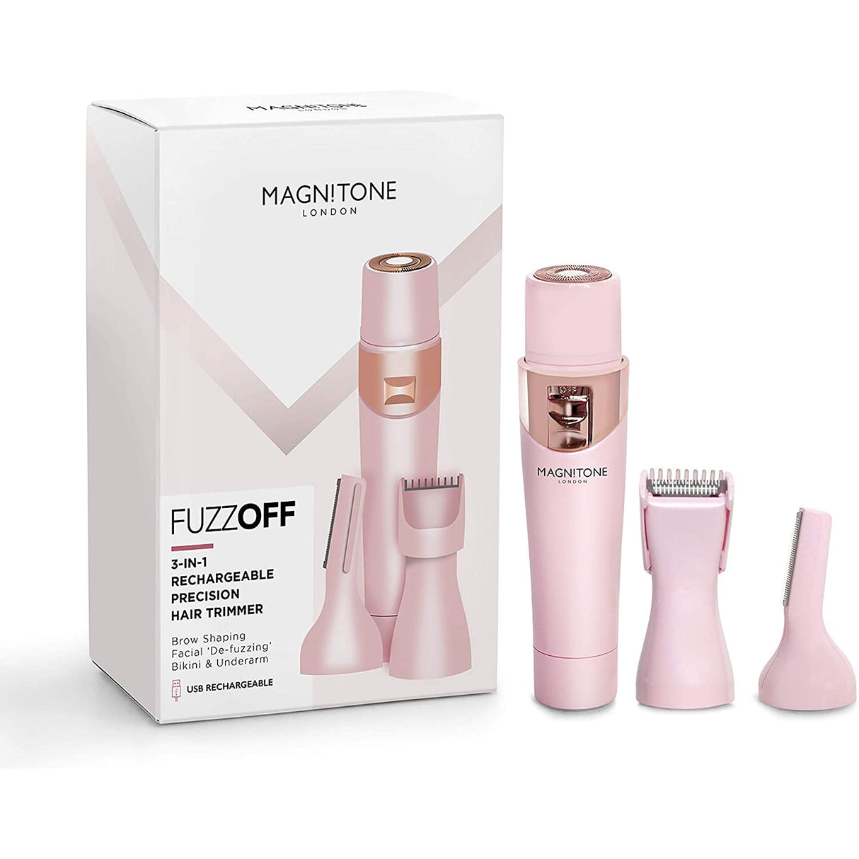Magnitone FuzzOff 3-in-1 Rechargeable Precision Hair Trimmer