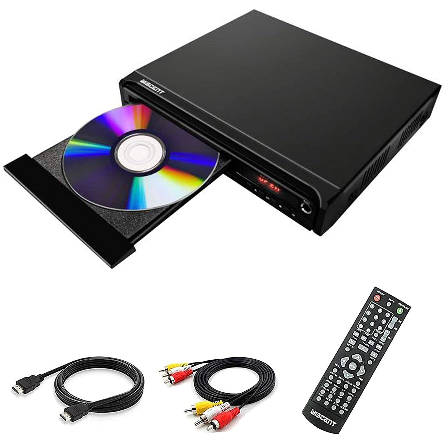 Wiscent DVD Player for TV, AllRegion Free, Mini Compact DVD CD MP3 Pl
