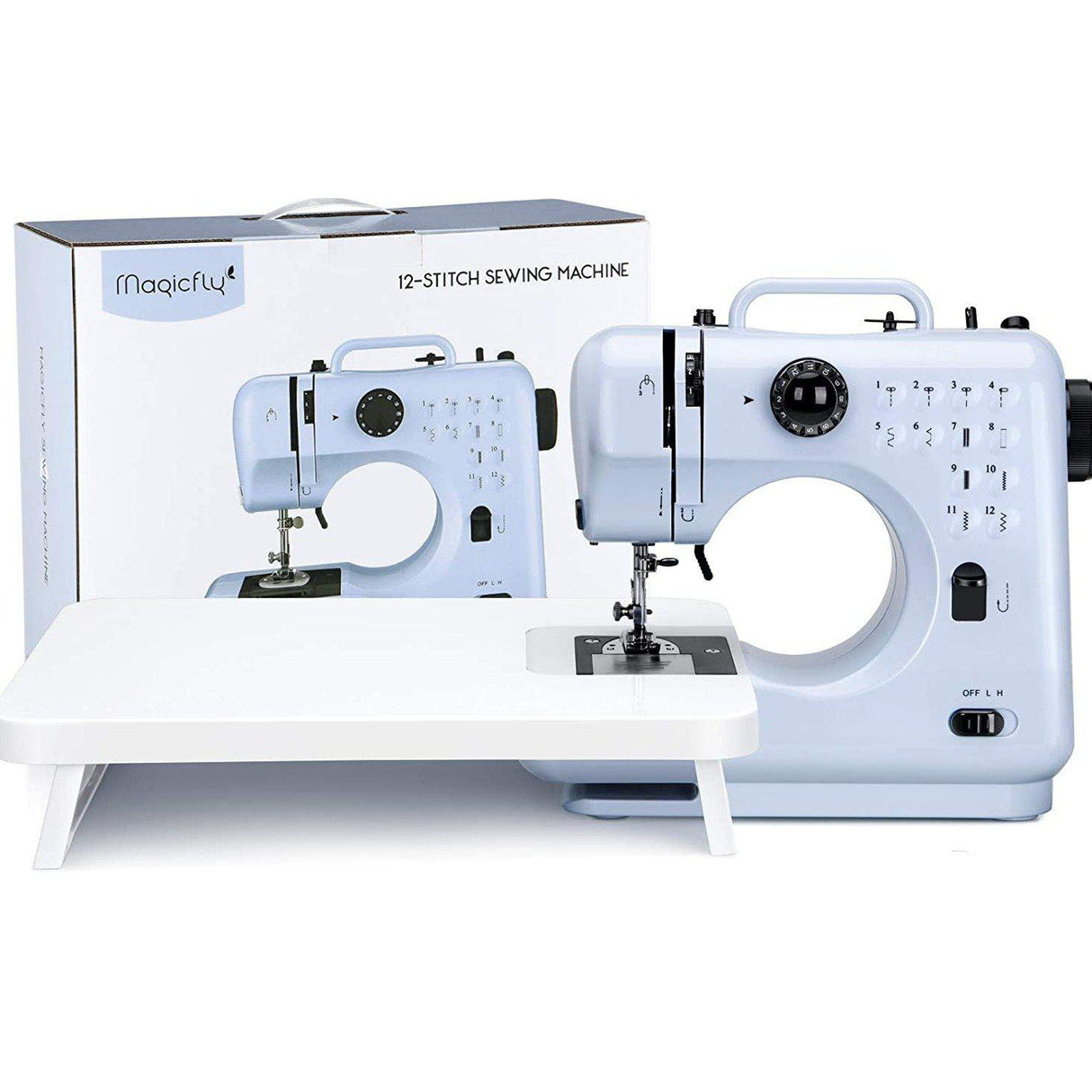 Magicfly Portable Sewing Machines for Beginners, 12 Built-in Stitches Mini Sewing Machine with Reverse Sewing, Blue