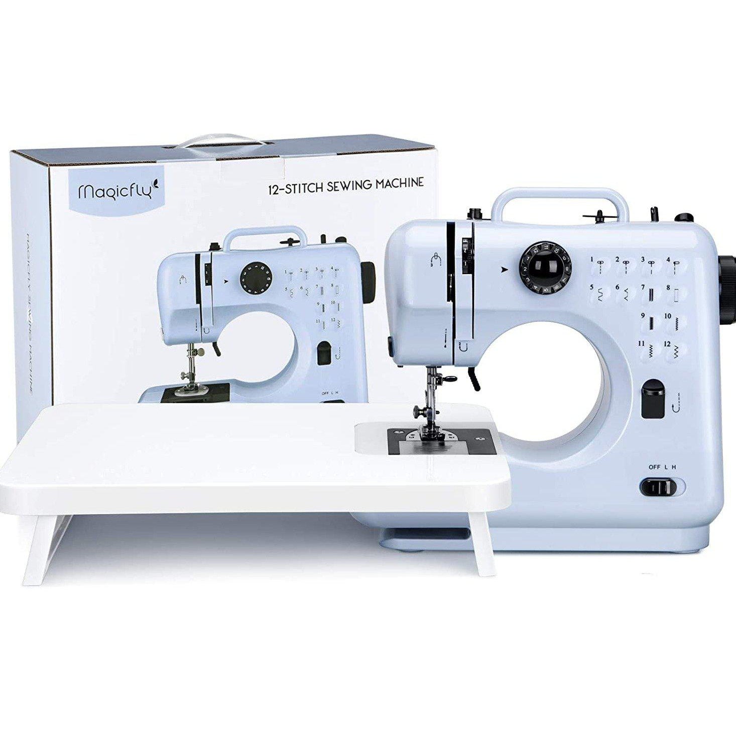 Magicfly Portable Sewing Machines for Beginners, 12 Built-in Stitches Mini Sewing Machine with Reverse Sewing, Blue
