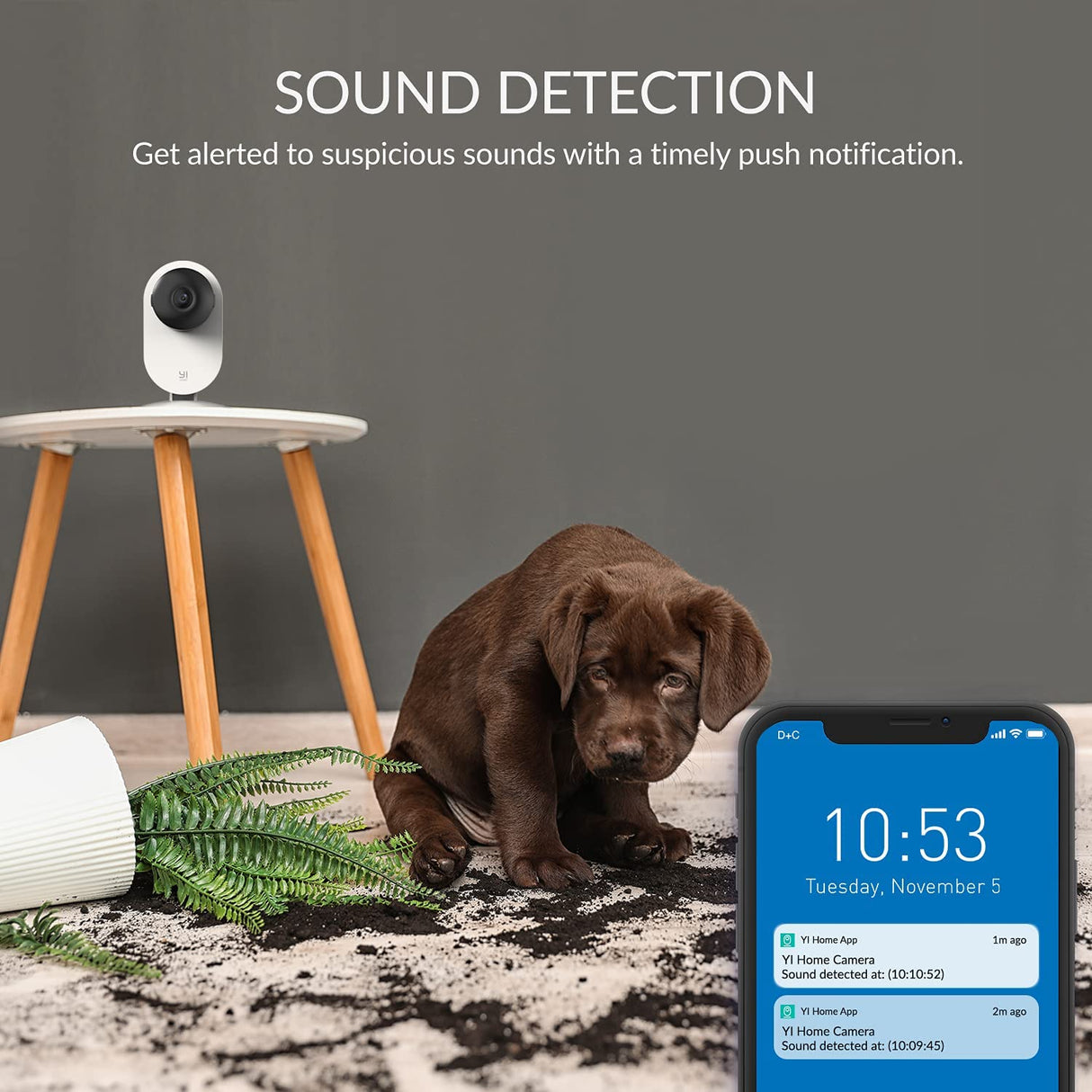 YI Smart Security Camera, 1080p Wifi Home Indoor Camera with AI Human detection