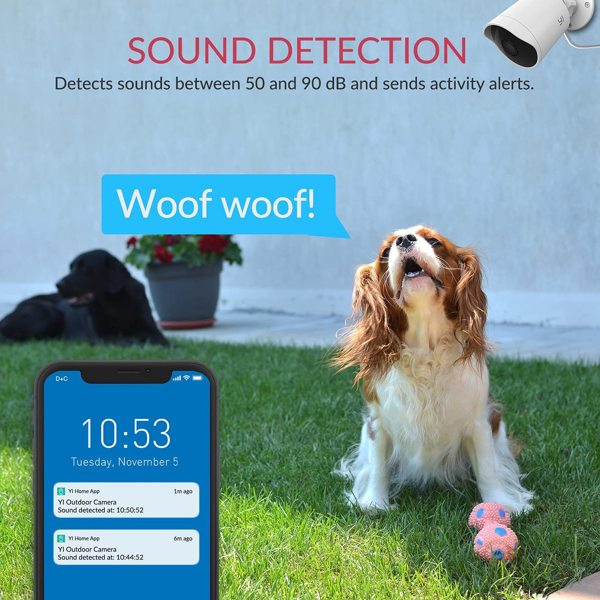 YI Outdoor Camera 1080p, Security Camera IP65 Waterproof, IP Camera With Wifi - White