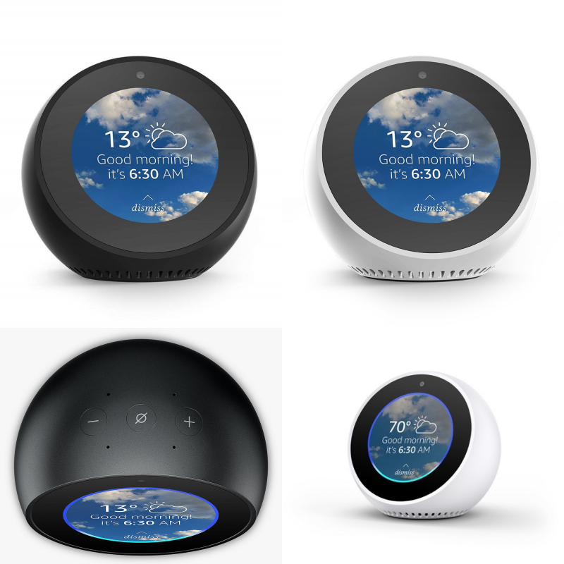 Amazon echo spot smart speaker deals and screen with alexa