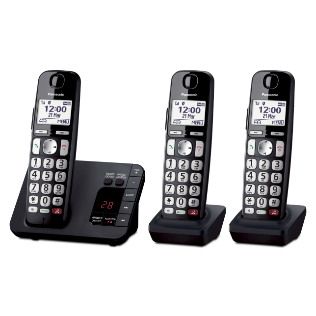 Panasonic KX-TGE823EB Digital Cordless Telephone - Trio - Good