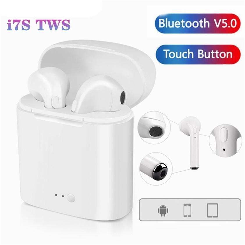 I7s TWS Mini Wireless Bluetooth 5.0 Earphones In-Ear Stereo Earbuds - White