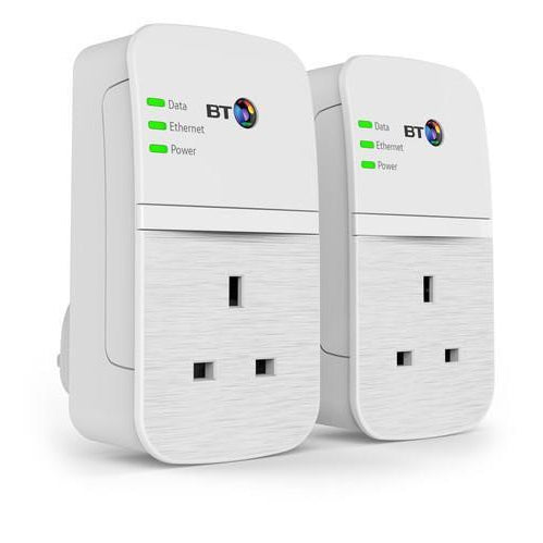 BT Broadband Extender Flex 600 Powerline Adapter Kit - White
