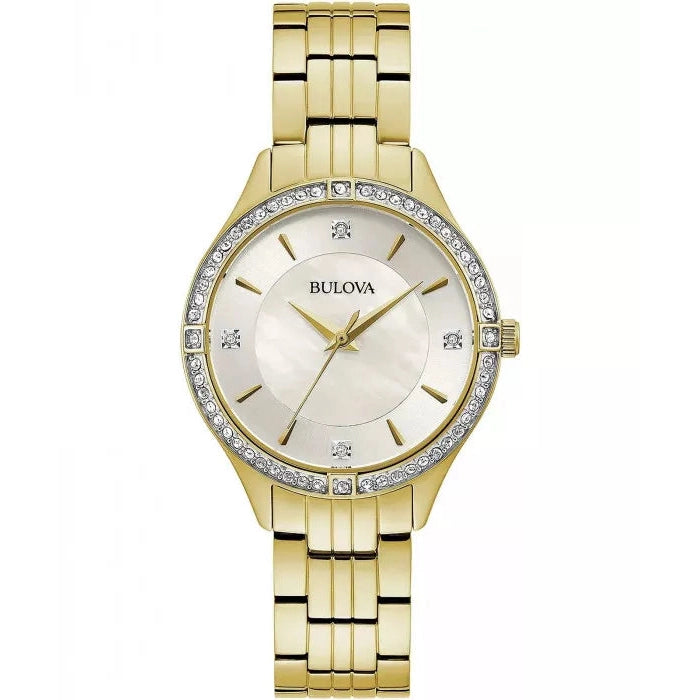 Bulova quartz sale women's gold watch