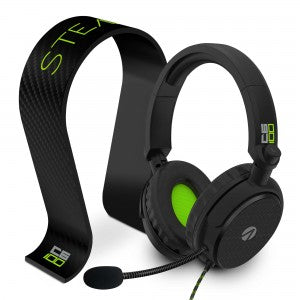 Stealth C6-100 Gaming Headset With Stand - Black/Green - New