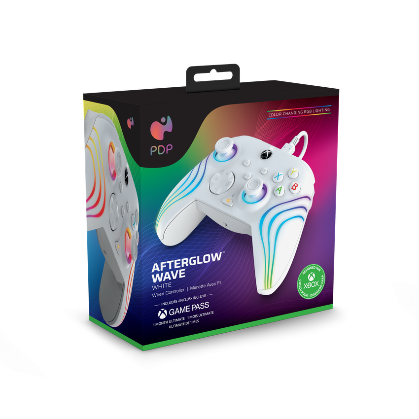 PDP Afterglow Wave Wired Controller for Xbox Series X|S - White - Refurbished Pristine