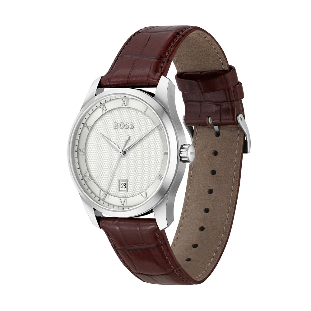 Hugo Boss 1514114 Principle Men's Watch - Brown / Silver