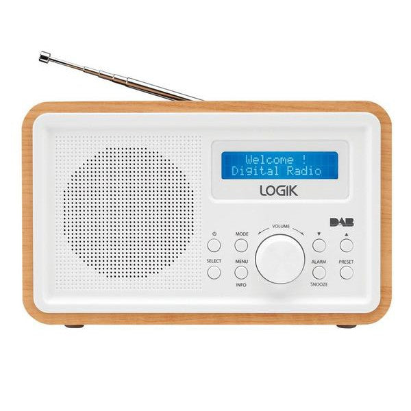 Logik LHDR23 Portable DAB+/FM Radio - Brown / White - Excellent