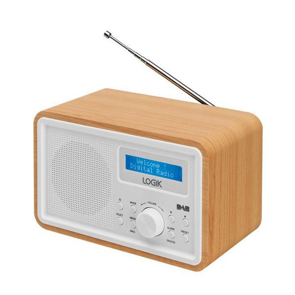 Logik LHDR23 Portable DAB+/FM Radio - Brown / White - Excellent