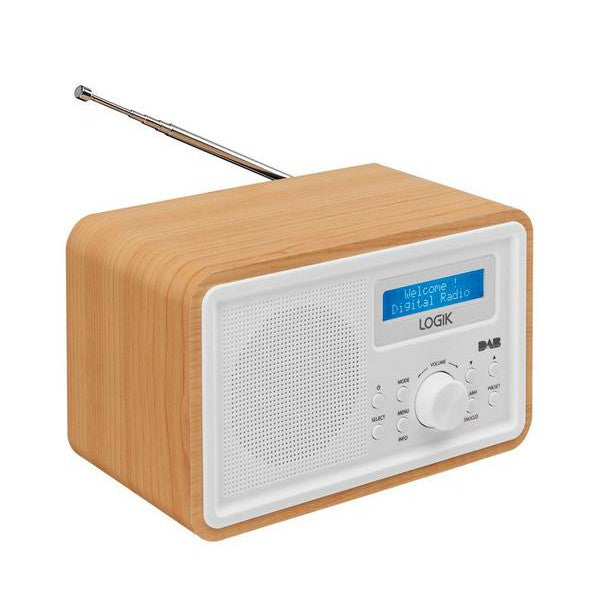 Logik LHDR23 Portable DAB+/FM Radio - Brown / White - Excellent