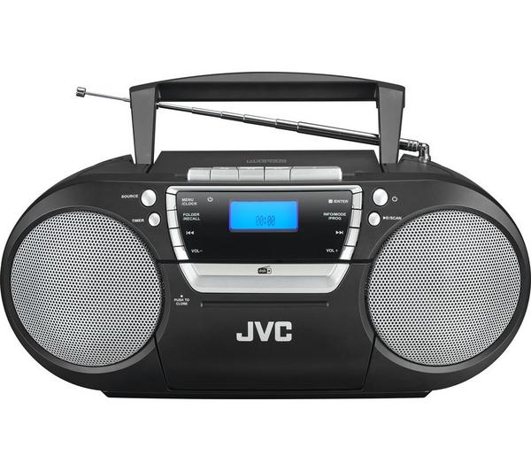 JVC RC-D322B DAB+/FM Bluetooth Boombox - Black - Pristine