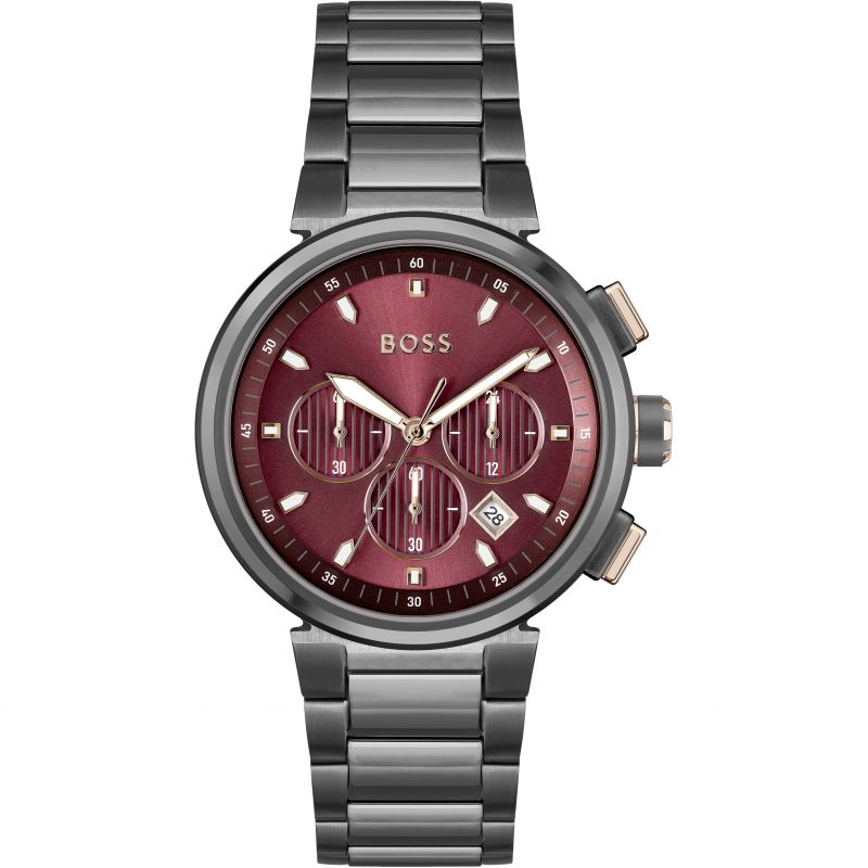 Hugo Boss 1514000 Men's One Burgundy Dial Watch