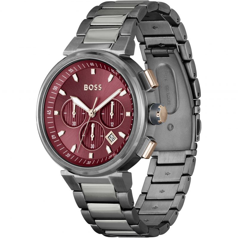 Hugo Boss 1514000 Men's One Burgundy Dial Watch