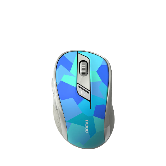 Rapoo M500 Multi-Mode Bluetooth Wireless Mouse, Camo Blue - Refurbished Pristine