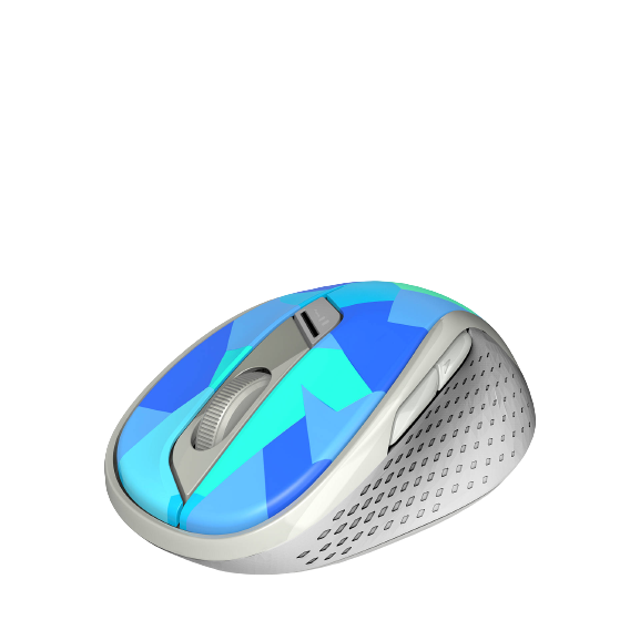 Rapoo M500 Multi-Mode Bluetooth Wireless Mouse, Camo Blue - Refurbished Pristine