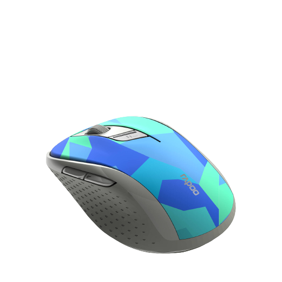 Rapoo M500 Multi-Mode Bluetooth Wireless Mouse, Camo Blue - Refurbished Excellent