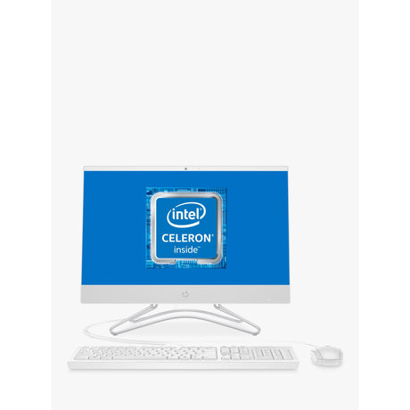 HP 22-C0053NA All-in-One Desktop PC Intel Celeron 4GB RAM 128GB SSD 21.5" -White