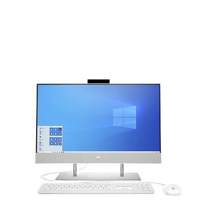 HP 24-dp0004na All-in-One Desktop PC, Intel Pentium, 4GB RAM, 128GB SSD, 23.8" - Natural Silver