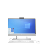 HP 24-dp0004na All-in-One Desktop PC, Intel Pentium, 4GB RAM, 128GB SSD, 23.8" - Natural Silver