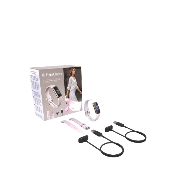 Fitbit Luxe Gift Pack Bundle - Lunar White & Soft Gold - Refurbished Good