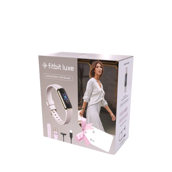 Fitbit Luxe Gift Pack Bundle - Lunar White & Soft Gold - Refurbished Good