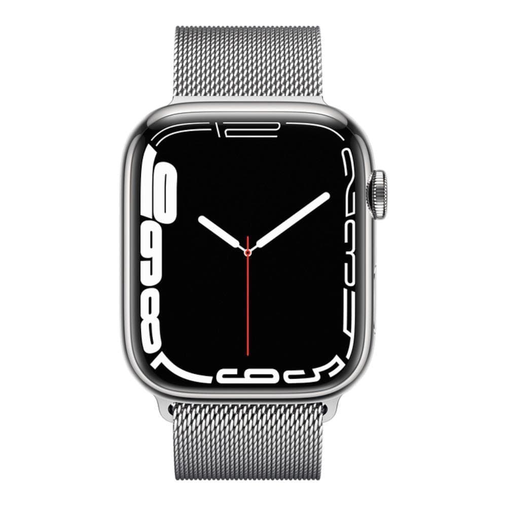 Apple Watch Series 7 45mm Silver Stainless Case GPS + Cell Milanese Loop