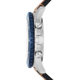 Fossil FS5914 Chronograph Tan Eco Leather Watch - Blue/Brown - Refurbished Pristine