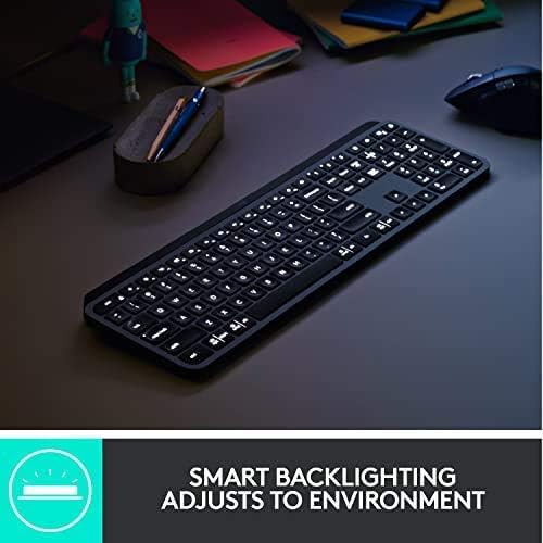 Logitech MX Keys Advanced Wireless Illuminated Keyboard - Black - Good