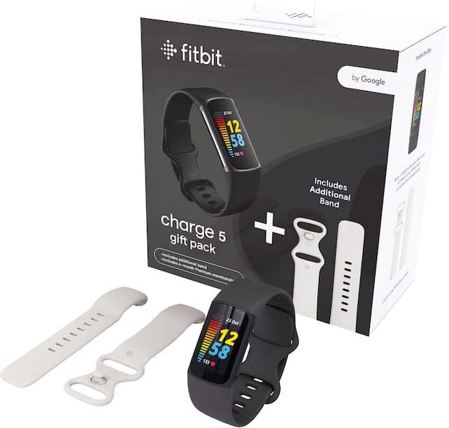 Fitbit Charge 5 Gift Pack - Black / White - Refurbished Excellent