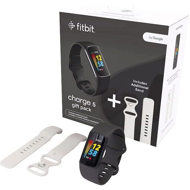 Fitbit Charge 5 Gift Pack - Black / White - Refurbished Excellent