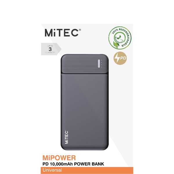 Mitec 10,000Mah Power Bank - Black