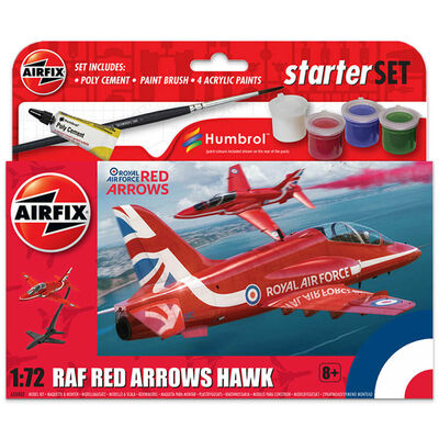 Airfix RAF Red Arrows Hawk 1:72 Scale Model Starter Set - New