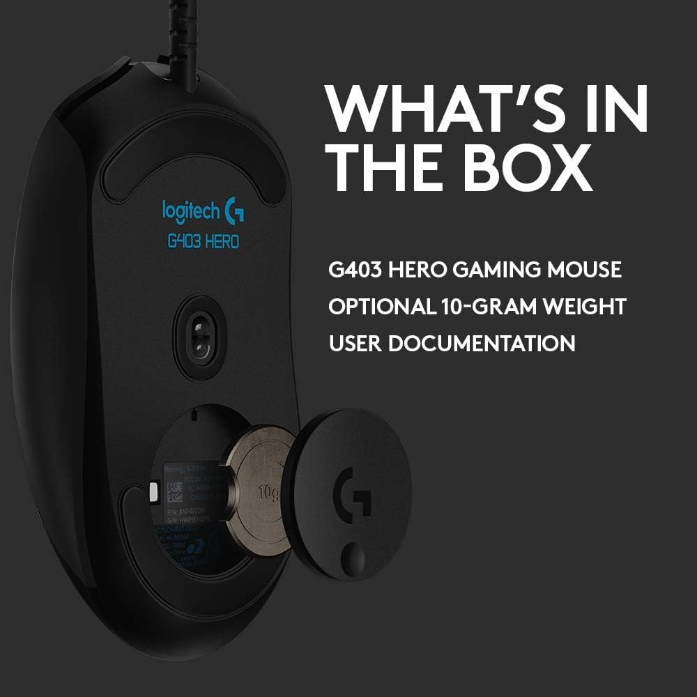 Logitech G403 Hero Gaming Mouse - Black - Excellent