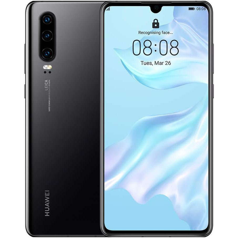 Huawei P30 6.1" Unlocked Smartphone, 128GB, Black - Refurbished Fair